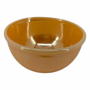 Vintage Fire-King Amber Glass Serving Bowl Anchor Hocking Retro Kitchenware